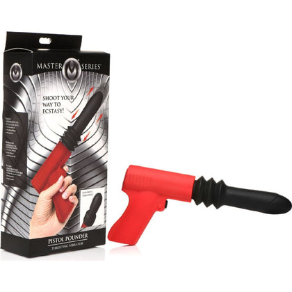 Introducing the Master Series Pistola Pounder Thrusting Vibrator - Model PPTV-001: The Ultimate Pleasure Powerhouse for Men and Women in Red/Black - Adult Naughty Store