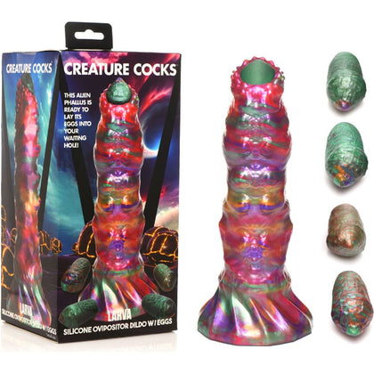 Creature Cocks Larva Silicone Dildo X1: Unisex Vibrant Multicolour Fantasy Pleasure Toy - Adult Naughty Store