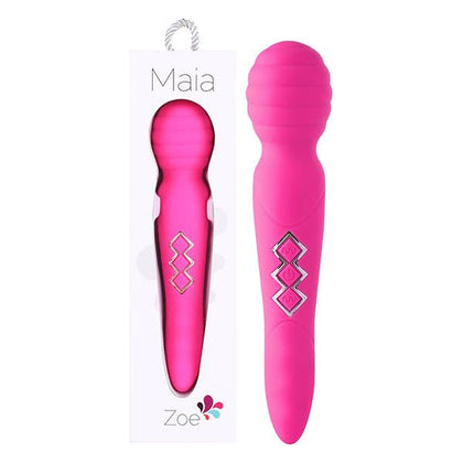 Maia Zoe USB Rechargeable Dual Vibrating Wand - Model ZW-10 - Female - Multi-Pleasure - Neon Pink