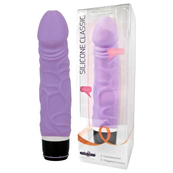 Introducing the Silicone Classic 7-Function Waterproof Vibrator - Model S1, the Ultimate Pleasure Companion for All Genders in Sensual Black