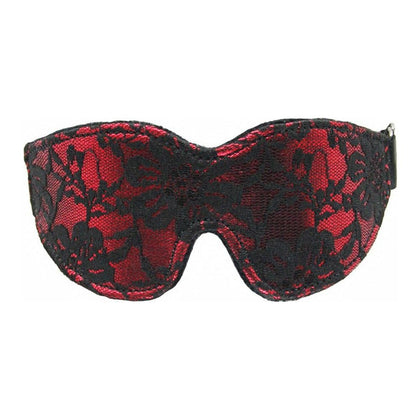 Introducing the B-BLI21 Satin and Lace Luxury Blindfold: Unisex Purple and Red Sensory Enhancer - Adult Naughty Store