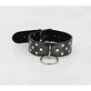 BDSM Emporium B-COL05 Black Faux Leather Studded Collar with O-Ring - Unisex Bondage Neck Restraint for Sensual Play