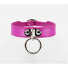 Introducing the B-COL22 Dainty Faux Leather O-Ring Choker - Turquoise/Hot Pink