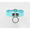 Introducing the B-COL22 Dainty Faux Leather O-Ring Choker - Turquoise/Hot Pink - Adult Naughty Store