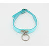 Introducing the B-COL22 Dainty Faux Leather O-Ring Choker - Turquoise/Hot Pink