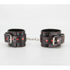 Bijoux Indiscrets Heartfelt B-HAN01 Vegan Leather Wrist Cuffs | Unisex | Black & Red - Adult Naughty Store