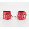 Bondara Unlined Faux Leather Wrist Cuffs B-HAN06 - 3 Colours: Black, Red, Pink - Suitable for All Genders - Wrist - Vegan PU Leather