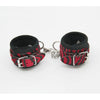 Bondara B-HAN13 Furry Animal Print Wrist Restraints with Detachable Chain - Leopard Print - Unisex - Wrist - Red Zebra Print