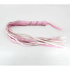 B-WHI42 Faux Leather Flogger with Chain Detail - Long Flogger for Sensual Play, Black & Baby Pink