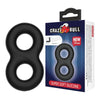 Crazy Bull Super Soft Dual Silicone Ring - Model 19mm - Male Cock and Ball Enhancer - Intensify Pleasure - Black - Adult Naughty Store