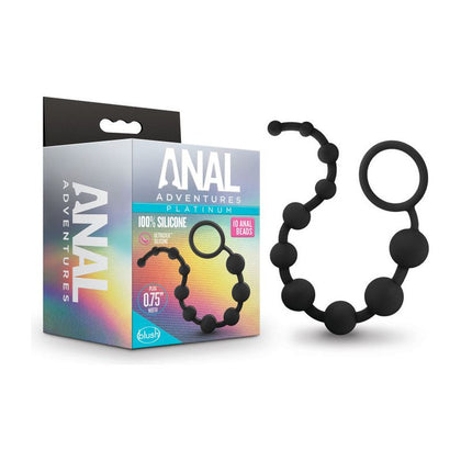 Introducing the Sensual Pleasures Platinum 10 Anal Beads - The Ultimate Black Delight - Adult Naughty Store