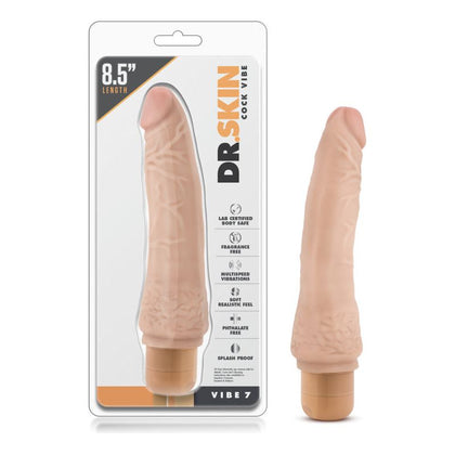 Blush Novelties Dr. Skin Cock Vibe 7 - 8.5'' Realistic Vibrating Dildo for Sensational Pleasure - Male Masturbation Toy - Model: CV-7 - Gender: Male - Designed for Intense Internal Stimulatio - Adult Naughty Store