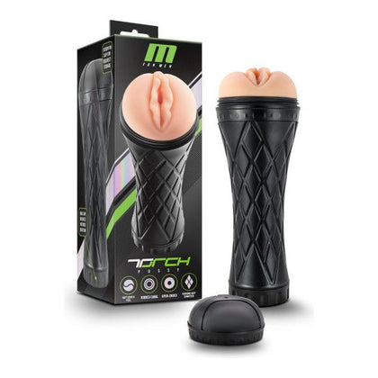 M for Men The Torch - Pussy Ultimate Deep Throat Pleasure Sleeve for Men - Model XT-500 - Male Stroker - Ribbed Texture - Pink
