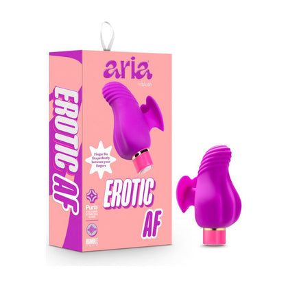 Aria Erotic AF - Powerful 10-Function Rumbly Vibrating Silicone Finger Vibrator for Women - Purple