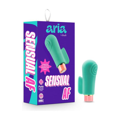 Aria Sensual AF - Powerful 10-Function Rumble Tech Silicone Vibrator for Couples - Model AF-10 - Unisex Pleasure - Green