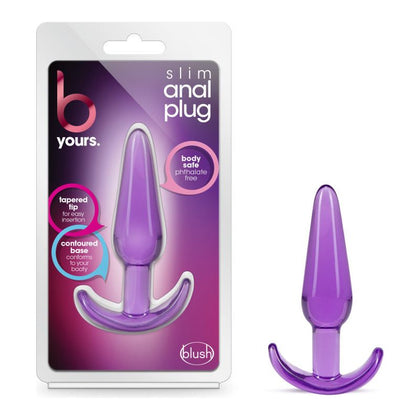 Introducing the Sensual Bliss B Yours Slim Anal Plug - Model BSA-01: The Ultimate Pleasure for Alluring Anal Adventures in Sultry Midnight Black - Adult Naughty Store