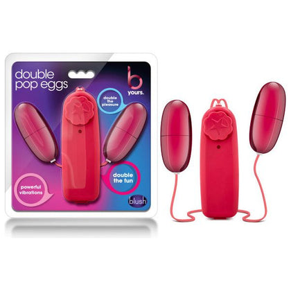 B Yours Double Pop Eggs - Dual Vibrating Pleasure for Couples - Model DP-2021 - Multi-Speed - Body-Safe - Pink - Adult Naughty Store