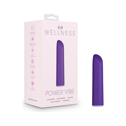 Wellness Power Vibe - 10 Function USB Rechargeable Vibrating Massager - Model WPV-10 - For All Genders - Intense Pleasure - Midnight Black