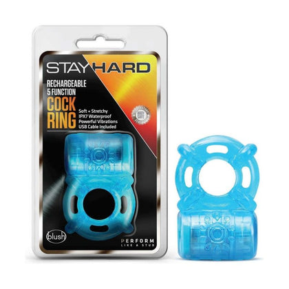 Stay Hard Rechargeable 5 Function Cock Ring - The Ultimate Pleasure Enhancer for Men - Model XR-500 - Intensify Your Experience and Extend Your Playtime - Vibrating C-Ring for Couples and Sol - Adult Naughty Store