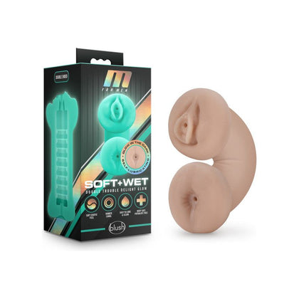 M for Men Soft & Wet - Double Trouble Delight Glow: Illuminating Dual-End Stroker for Mind-Blowing Pleasure (Model: DTG-001)