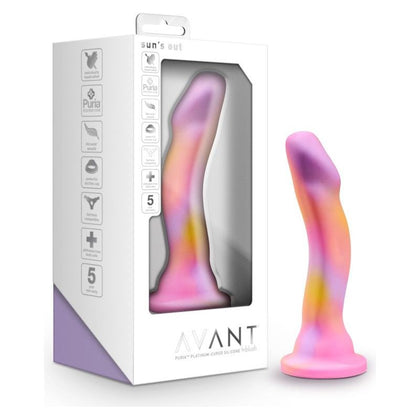 Avant Suns Out Curved Silicone Dildo - Model SCD-001 - For Intense G-spot and P-spot Stimulation - Pink