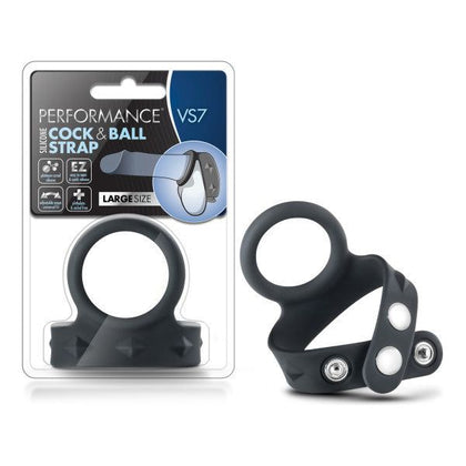Performance VS7 Silicone Cock & Ball Strap - Enhance Your Pleasure and Stamina with the Versatile and Comfortable VS7 Model - Male Cock and Ball Strap for Extended Partner Play - Black