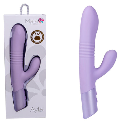 Maia Novelties Luxe Pleasure AYLA Lavender Thrusting Rabbit Vibrator Model 24.4 - Women - Dual Stimulation - Purple
