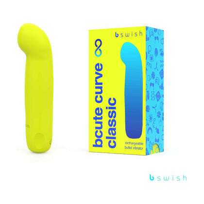 Experience Unparalleled Pleasure with Bcute Curve Infinite Classic USB Rechargeable Vibrator (Model: Citrus Yellow 10cm) for Women - G-Spot and Clitoris Stimulation