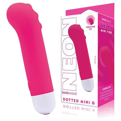 Bodywand Neon Dotted Mini G Vibrator - Model G12 for Women, G-Spot Stimulation, in Neon Pink