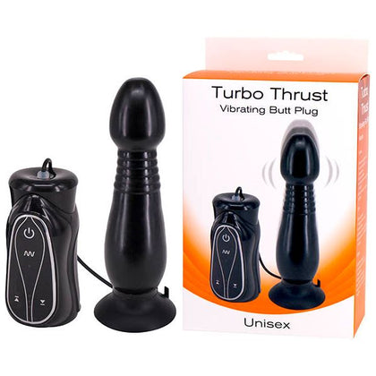 Introducing the Sensual Pleasure Turbo Thrust Vibrating Butt Plug - Model TTVBP-01: The Ultimate Delight for All Genders in Exquisite Black