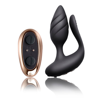 Introducing the Cocktail Black Couples' Vibrator - Model: Shared Stimulation Edition (SKU: 811041014587) - For Dame - Pleasure and Passion in Black