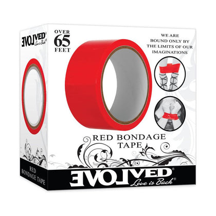 Evolved Red Bondage Tape - Self-Adhesive PVC Vinyl Bondage Tape for Sensual Restriction - Model ERT-2001 - Unisex - Versatile Pleasure Play - Hot Red Color
