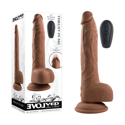 Evolved Thrust In Me Dark Girthy Realistic Thrusting Vibrator | Model X123 | For Women | Clitoral and G-Spot Stimulation | Midnight Black