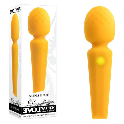 Evolved SUNSHINE Liquid Silicone Flexible Wand Vibrator - Model X123 - For Women - Targeted Pleasure - Deep Yellow - Adult Naughty Store