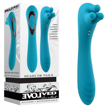 Evolved HEADS OR TAILS Dual-Ended Vibrator - Model X9 - For All Genders - Intense Pleasure for Both Internal and External Stimulation - Midnight Black - Adult Naughty Store