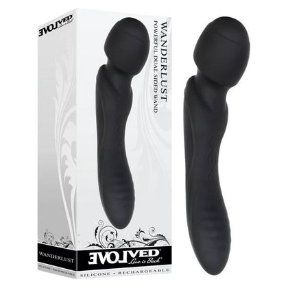 Introducing the SensaSilk Dual-Action Silicone Wand Massager and Vibe - Model SSW-49: A Versatile Pleasure Powerhouse for Both Men and Women, Delivering Sensational Stimulation Inside and Out, in a Stunning Midnight Black