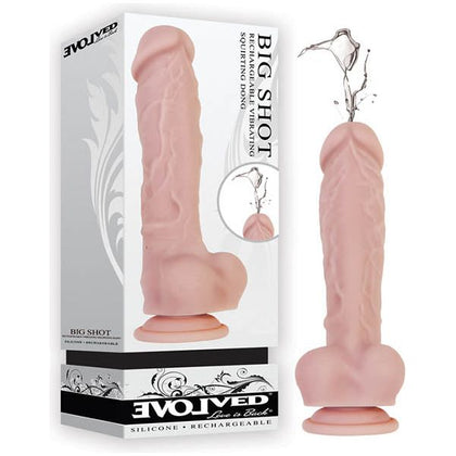 Introducing the PleasureMaster Big Shot Large Squirting Vibrator - Model BSV-500X for Women, featuring a Mind-Blowing Squirting Experience, Realistic Feel, and Luxurious Silicone Texture - in Sultry Midnight Black