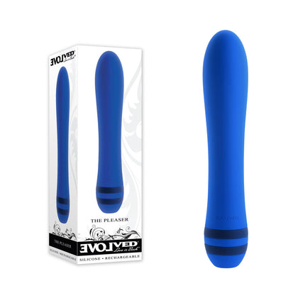 Evolved THE PLEASER Blue 16.5 cm USB Rechargeable Vibrator: Deluxe Pleasure Device Model X3 for Her - Intense Stimulation for Clitoral and G-Spot, Electric Blue - Adult Naughty Store