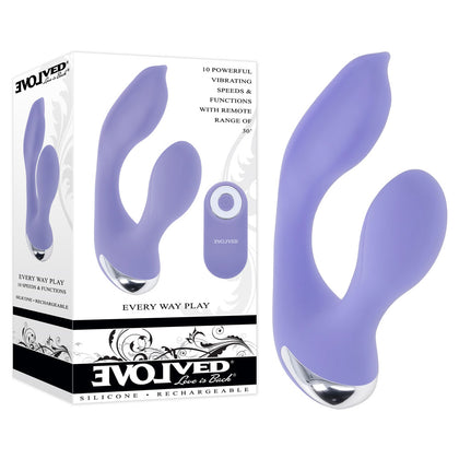 Introducing the Evolved EVERY WAY PLAY Purple USB Rechargeable Rabbit Vibrator - Model: 12.8cm - For Her - Dual Stimulation - Waterproof