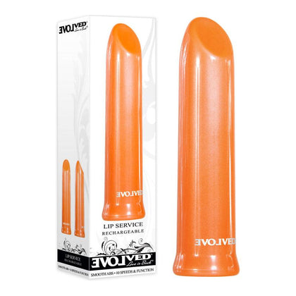 Evolved Lip Service Vibrating Bullet - Model LS-10 - Powerful Orange Pleasure for All Genders - Adult Naughty Store