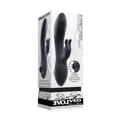 Evolved Triple-Stimulation Rabbit Hole Vibrator Model X1 - Women's G-Spot, Rabbit, and Suction Pleasure Toy - Black - Adult Naughty Store