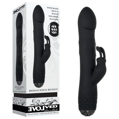 Evolved Bodacious Bunny Dual Stim Vibrator - Model BB-10 - Women's G-Spot and Clitoral Pleasure - Black