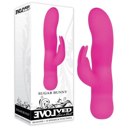 Sugar Bunny Silicone Rabbit Vibrator - Model SB-10 - Women's G-Spot and Clitoral Stimulation - Deep Pink