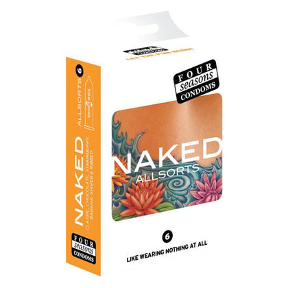 Four Seasons Naked Allsorts Condoms - Assorted Sensations for Increased Pleasure - Pack of 12
