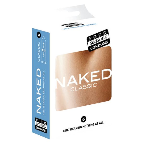 Four Seasons Naked Classic Ultra-Thin Condom - Unmatched Sensitivity and Strength for Men and Women - Pleasure Enhancing - 54mm Width - Transparent