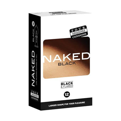 Four Seasons Naked Black Flared Head Large Condoms for Enhanced Comfort and Pleasure - Size 56-64mm