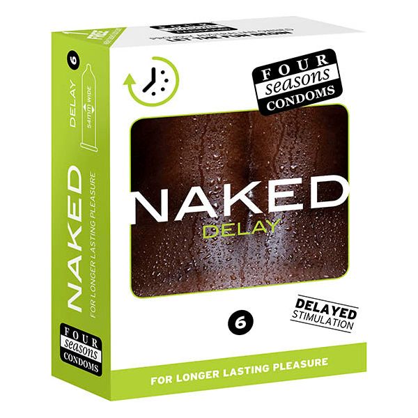 Four Seasons Naked Delay Ultra-Durable Latex Condom - Enhanced Pleasure for Both Partners - Size 54mm