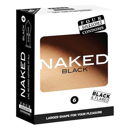 Four Seasons Naked Black Flared Head Large Condoms for Enhanced Comfort and Pleasure - Size: 56-64 mm - Adult Naughty Store