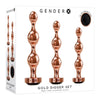 Gender X Gold Digger Set: Sensually Shapely Rose Gold Metal Plug Trio for Exquisite Anal Pleasure