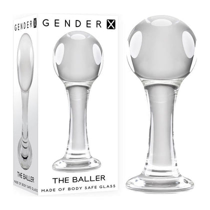 Introducing the Sensual Glass Ball Plug - Model XG-101 - Gender X - Exquisite Pleasure in Crystal Clear